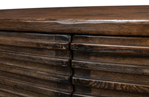 Sarreid Ribbed Remington Small Sideboard - Rustic Reclaimed Pine With Removable Shelf For Elegant Storage Tan  52750