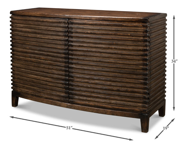 Sarreid Ribbed Remington Small Sideboard - Rustic Reclaimed Pine With Removable Shelf For Elegant Storage Tan  52750