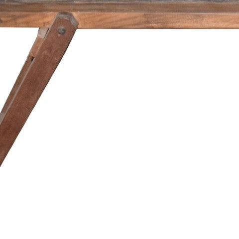 Homeroots 71" Brown Reclaimed Wood Distressed Folding Console Table - Stylish, Versatile & Space-saving Design!   527531