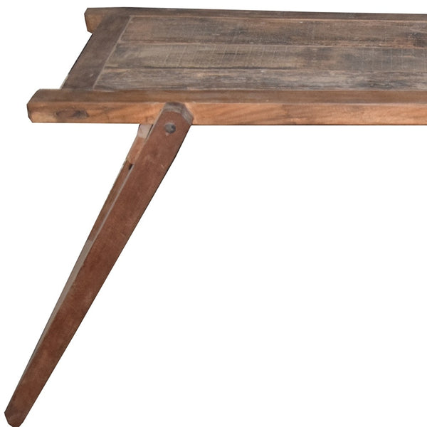 Homeroots 71" Brown Reclaimed Wood Distressed Folding Console Table - Stylish, Versatile & Space-saving Design!   527531