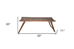 Homeroots 71" Brown Reclaimed Wood Distressed Folding Console Table - Stylish, Versatile & Space-saving Design!   527531