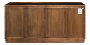 Sarreid Scrubboard Elegant Ebony Sideboard With 4 Doors & 2 Removable Shelves - Stylish Reclaimed Pine Design Black  52753