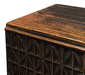 Sarreid Scrubboard Elegant Ebony Sideboard With 4 Doors & 2 Removable Shelves - Stylish Reclaimed Pine Design Black  52753