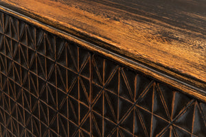 Sarreid Scrubboard Elegant Ebony Sideboard With 4 Doors & 2 Removable Shelves - Stylish Reclaimed Pine Design Black  52753