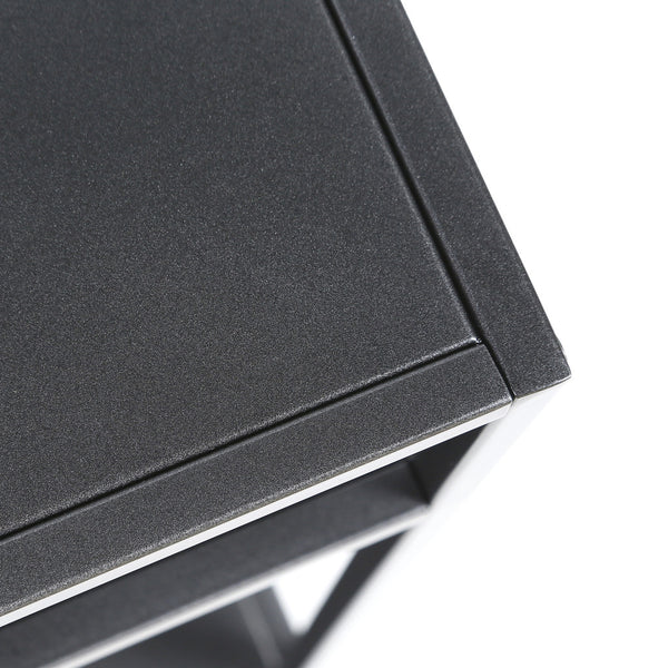 Homeroots 48" Gray Metal Four Tier Double Bookcase   527558