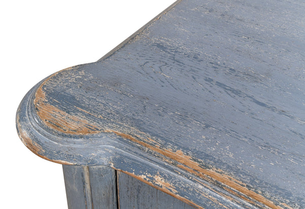 Sarreid Columns Bowfront Sideboard In Robins Egg Blue - Stylish Reclaimed Pine With 2 Removable Shelves Blue  52755