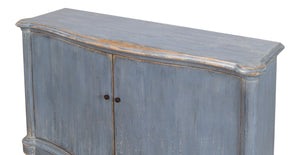 Sarreid Columns Bowfront Sideboard In Robins Egg Blue - Stylish Reclaimed Pine With 2 Removable Shelves Blue  52755