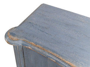 Sarreid Columns Bowfront Sideboard In Robins Egg Blue - Stylish Reclaimed Pine With 2 Removable Shelves Blue  52755