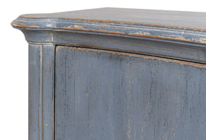 Sarreid Columns Bowfront Sideboard In Robins Egg Blue - Stylish Reclaimed Pine With 2 Removable Shelves Blue  52755
