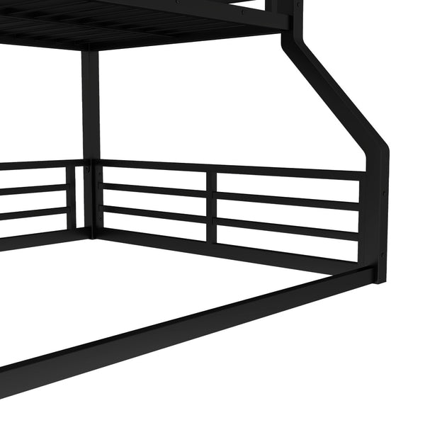 English Elm Twin Metal Triple Bunk Bed With Safety Guardrails - Heavy-Duty, Noise-Reduced Design In Black Finish P2 W1580S00177-GIGA