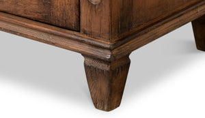 Sarreid French Country Sideboard - Reclaimed Pine With 3 Doors & Removable Shelves For Stylish Storage Tan  52756