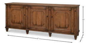 Sarreid French Country Sideboard - Reclaimed Pine With 3 Doors & Removable Shelves For Stylish Storage Tan  52756