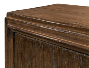 Sarreid Deco Wall Sideboard - Solid Elm Wood In Toast Brown With 4 Doors & 2 Removable Shelves For Storage Brown  52758