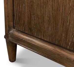 Sarreid Deco Wall Sideboard - Solid Elm Wood In Toast Brown With 4 Doors & 2 Removable Shelves For Storage Brown  52758