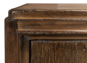 Sarreid Deco Wall Sideboard - Solid Elm Wood In Toast Brown With 4 Doors & 2 Removable Shelves For Storage Brown  52758