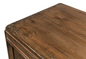 Sarreid Deco Wall Sideboard - Solid Elm Wood In Toast Brown With 4 Doors & 2 Removable Shelves For Storage Brown  52758