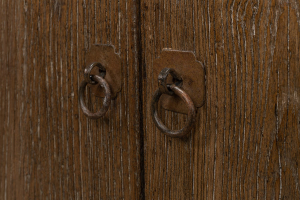 Sarreid Deco Wall Sideboard - Solid Elm Wood In Toast Brown With 4 Doors & 2 Removable Shelves For Storage Brown  52758