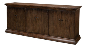 Sarreid Provincial Storage Sideboard - Elegant 6-door Design With Removable Shelves In Toasted Brown Finish Brown  52759