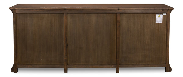 Sarreid Provincial Storage Sideboard - Elegant 6-door Design With Removable Shelves In Toasted Brown Finish Brown  52759