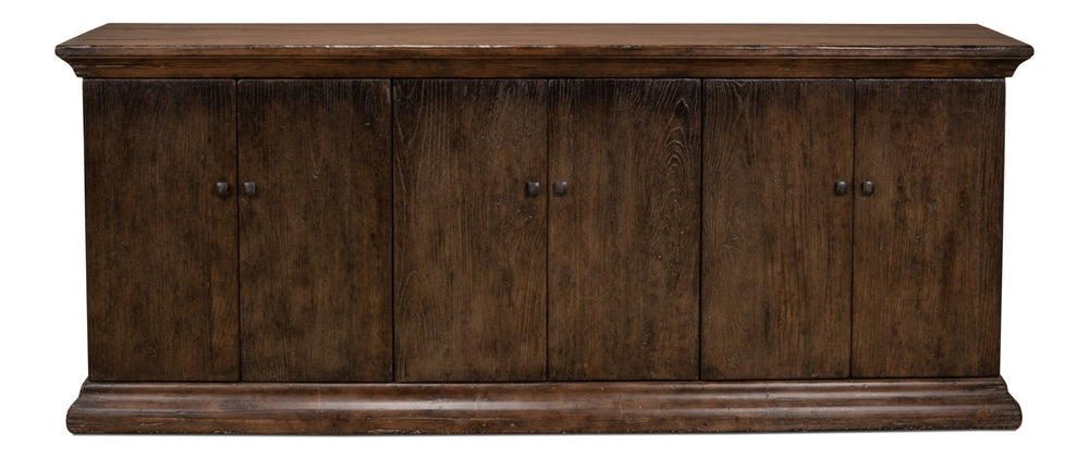 Sarreid Provincial Storage Sideboard - Elegant 6-door Design With Removable Shelves In Toasted Brown Finish Brown  52759