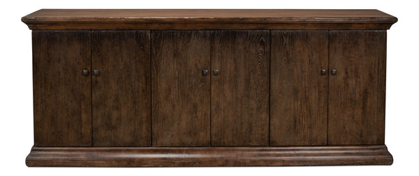 Sarreid Provincial Storage Sideboard - Elegant 6-door Design With Removable Shelves In Toasted Brown Finish Brown  52759