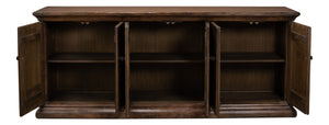 Sarreid Provincial Storage Sideboard - Elegant 6-door Design With Removable Shelves In Toasted Brown Finish Brown  52759