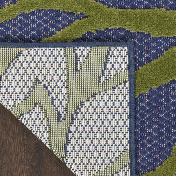 HomeRoots 5' Tropical-Inspired Blue, Yellow & Green Area Rug - Durable, Easy-Care for Indoor & Outdoor Spaces 527605