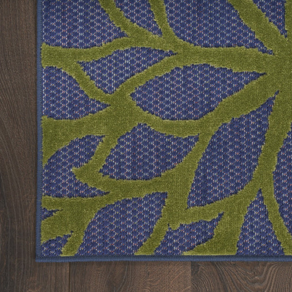 HomeRoots 5' Tropical-Inspired Blue, Yellow & Green Area Rug - Durable, Easy-Care for Indoor & Outdoor Spaces 527605