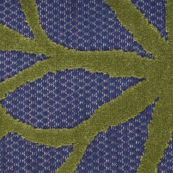 HomeRoots 5' Tropical-Inspired Blue, Yellow & Green Area Rug - Durable, Easy-Care for Indoor & Outdoor Spaces 527605