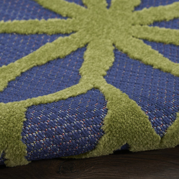 HomeRoots 5' Tropical-Inspired Blue, Yellow & Green Area Rug - Durable, Easy-Care for Indoor & Outdoor Spaces 527605
