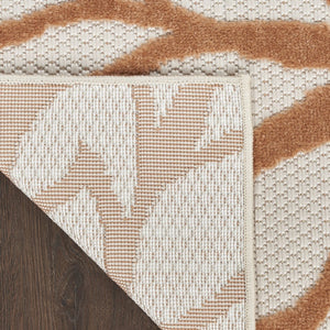HomeRoots 6' Indoor/Outdoor Area Rug in Ivory, Green, and Blue – Tropical Style, Easy Care, Durable Design 527606