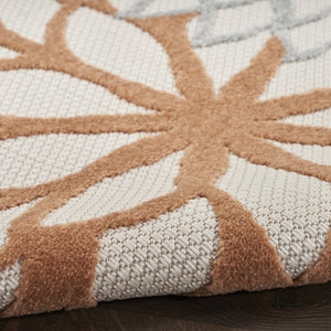 HomeRoots 6' Indoor/Outdoor Area Rug in Ivory, Green, and Blue – Tropical Style, Easy Care, Durable Design 527606