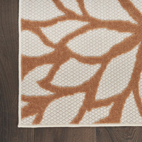 HomeRoots 5' Tropical-Inspired Ivory, Green, and Blue Area Rug for Indoor & Outdoor Durability and Style 527607