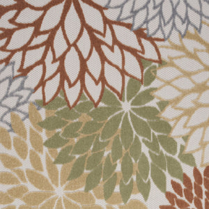 Homeroots 5' X 7' Ivory Green And Blue Indoor Outdoor Area Rug  Polypropylene 527607