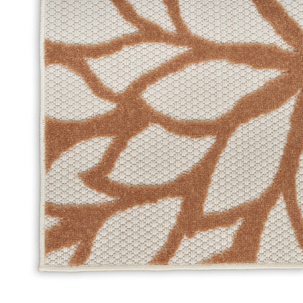 HomeRoots 5' Tropical-Inspired Ivory, Green, and Blue Area Rug for Indoor & Outdoor Durability and Style 527607