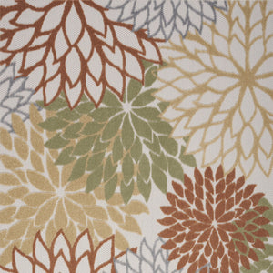 Homeroots 4' X 6' Indoor Outdoor Area Rug In Ivory, Green & Blue – Stylish, Durable, And Easy To Maintain!  Polypropylene 527608