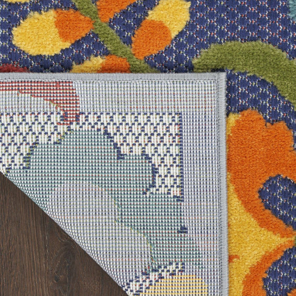HomeRoots 6' Vibrant Blue, Yellow & Green Indoor/Outdoor Area Rug - Durable, Stylish, Perfect for High-Traffic Spaces 527609