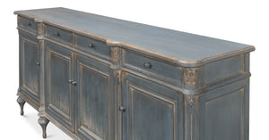 Sarreid Lilac Sideboard With Blue Finish - Stylish 4-door Storage, 4 Drawers & 3 Removable Shelves For Home Blue  52760