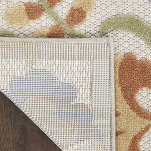 HomeRoots 6' X 9' Elegant Ivory and Blue Floral Area Rug for Indoor/Outdoor Spaces - Durable, Stylish & Easy Care 527612