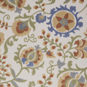 Homeroots 4' X 6' Ivory And Blue Indoor Outdoor Area Rug – Stylish, Durable, And Versatile For Any Space!  Polypropylene 527613