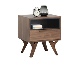 Homeroots 23" Brown Wood One Drawer Nightstand   527618