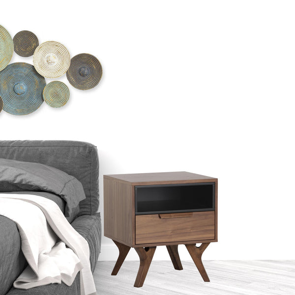 Homeroots 23" Brown Wood One Drawer Nightstand   527618