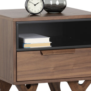 Homeroots 23" Brown Wood One Drawer Nightstand   527618