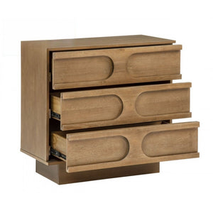 English Elm Modern Rubberwood Sideboard with Carved Oval Drawer Fronts Sand Washed Oak Finish B011P474820