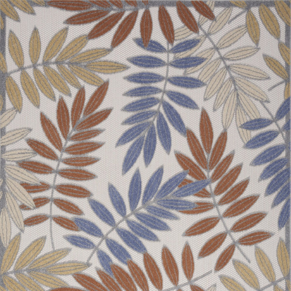 Homeroots 6' X 9' Mocha And Blue Indoor Outdoor Area Rug  Polypropylene 527619