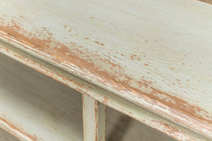 Sarreid Quatrefoil Bookshelf Console Table – Stylish Sage Finish With Reclaimed Pine For Modern Elegance Green  52761