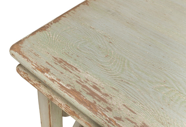 Sarreid Quatrefoil Bookshelf Console Table – Stylish Sage Finish With Reclaimed Pine For Modern Elegance Green  52761