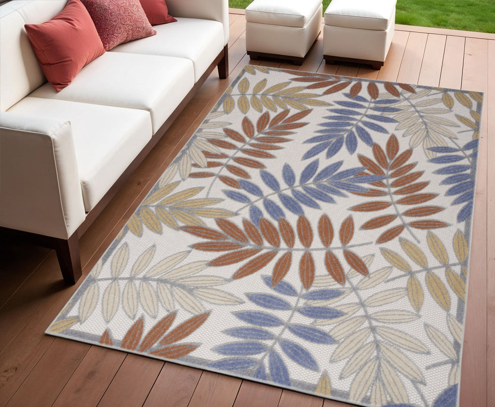 Homeroots 4' X 6' Blue Indoor Outdoor Area Rug - Versatile, Durable, Easy To Maintain For Stylish Spaces!  Polypropylene 527620