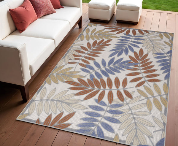Homeroots 4' X 6' Blue Indoor Outdoor Area Rug - Versatile, Durable, Easy To Maintain For Stylish Spaces!  Polypropylene 527620