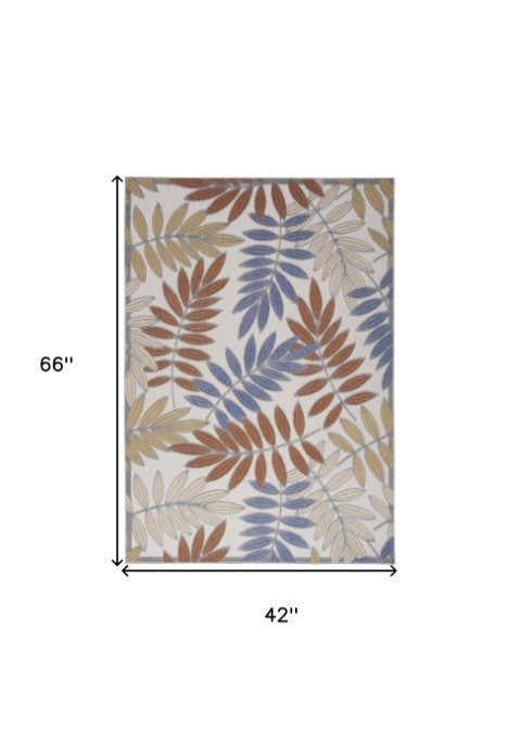 Homeroots 4' X 6' Blue Indoor Outdoor Area Rug - Versatile, Durable, Easy To Maintain For Stylish Spaces!  Polypropylene 527620